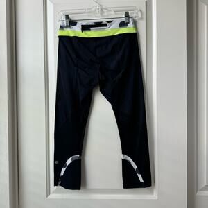 Lululemon Legging Crop Black Green 6
